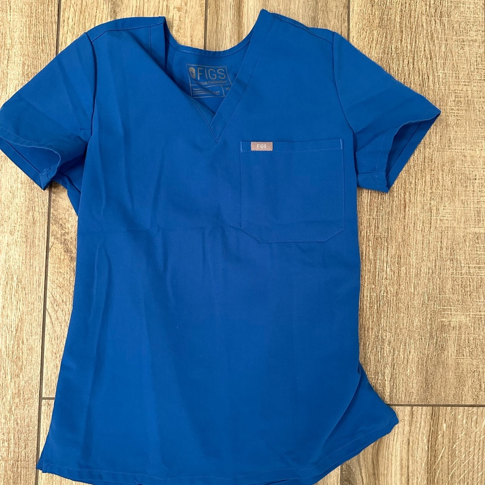 Figs Catarina scrub top Royal  blue